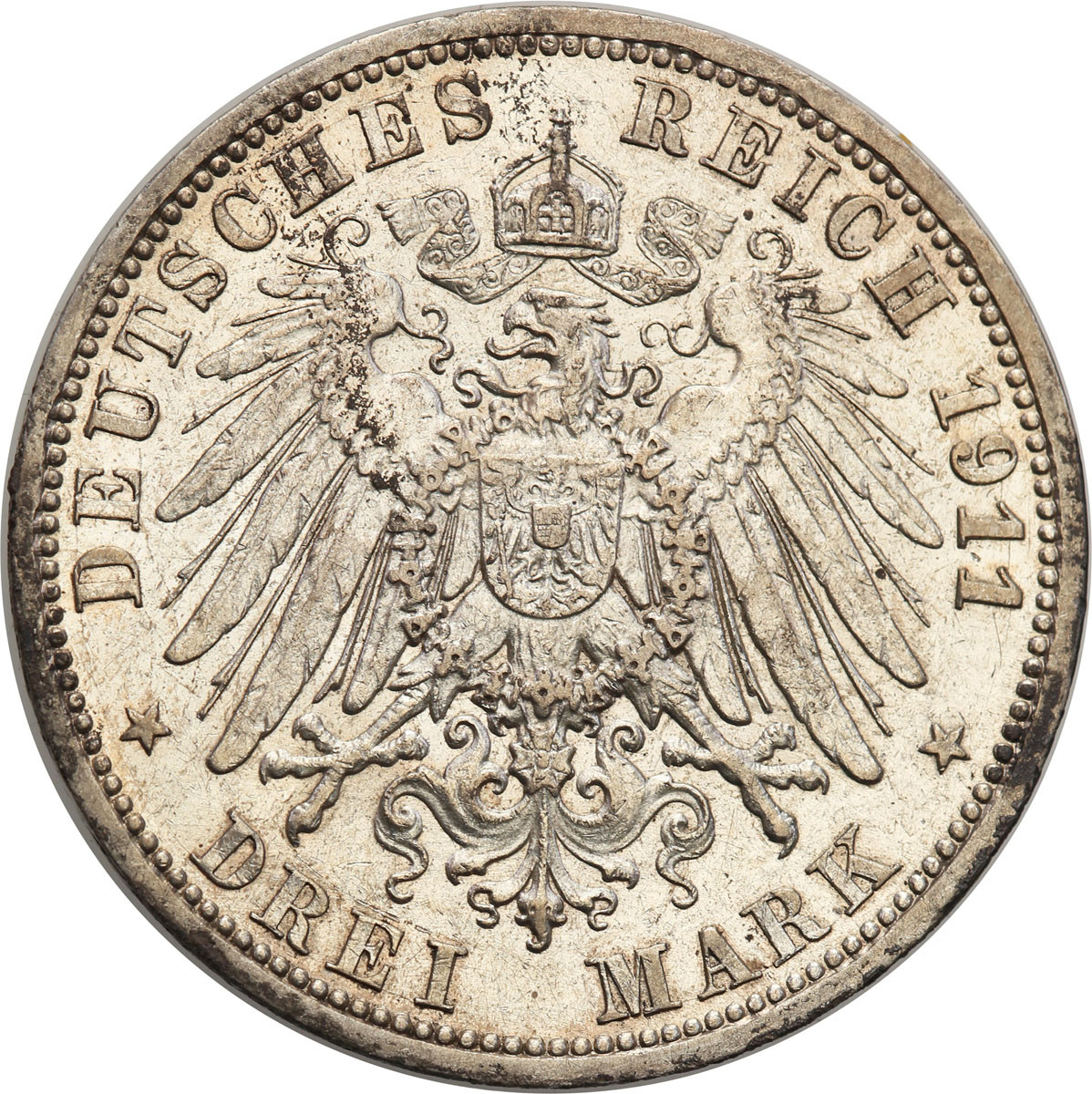 Niemcy, Lubeka. 3 marki 1911 A, Berlin - RZADKIE
